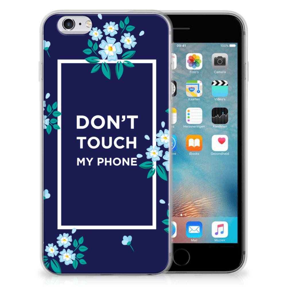 Apple iPhone 6 | 6s Silicone-hoesje Flowers Blue DTMP