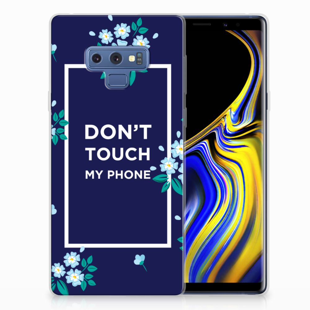 Samsung Galaxy Note 9 Silicone-hoesje Flowers Blue DTMP