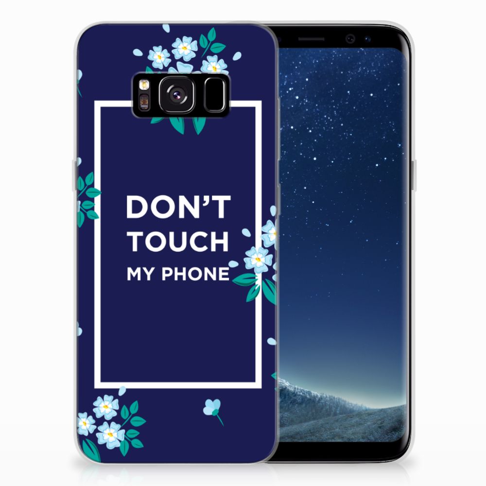 Samsung Galaxy S8 Silicone-hoesje Flowers Blue DTMP