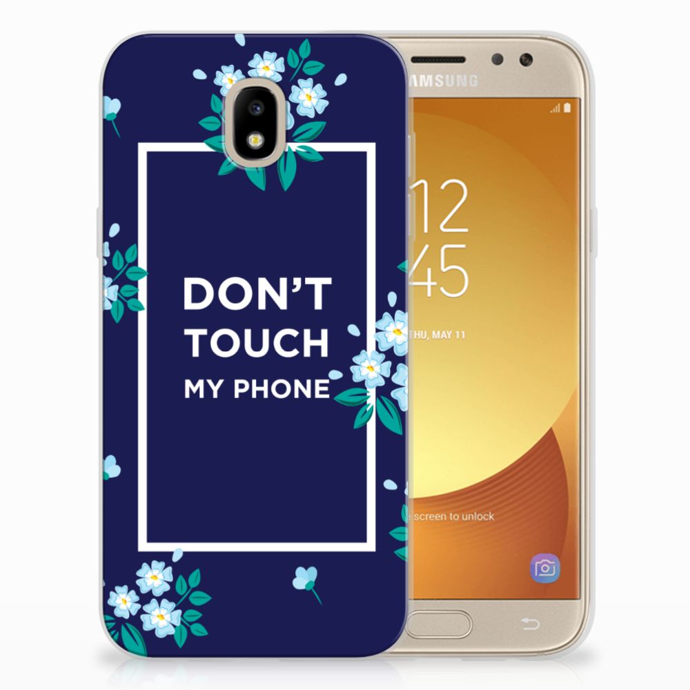 Samsung Galaxy J5 2017 TPU Hoesje Flowers Blue DTMP