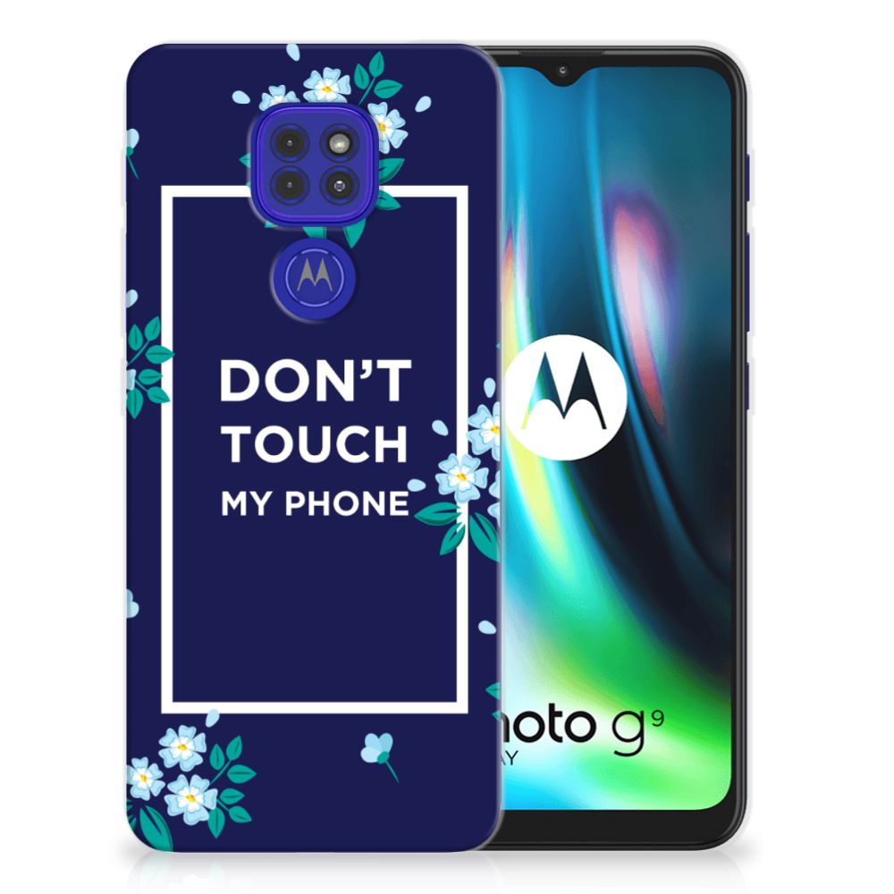 Motorola Moto G9 Play | E7 Plus Silicone-hoesje Flowers Blue DTMP