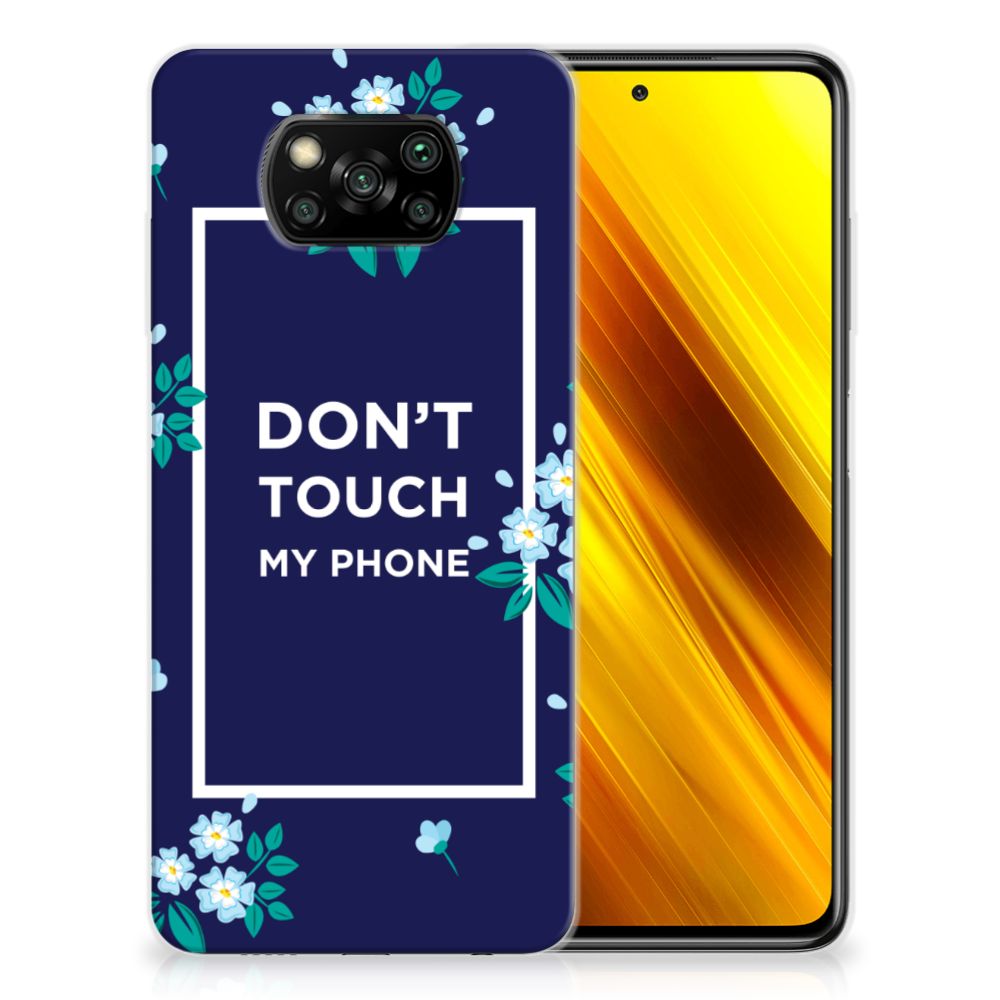 Xiaomi Poco X3 | Poco X3 Pro Silicone-hoesje Flowers Blue DTMP