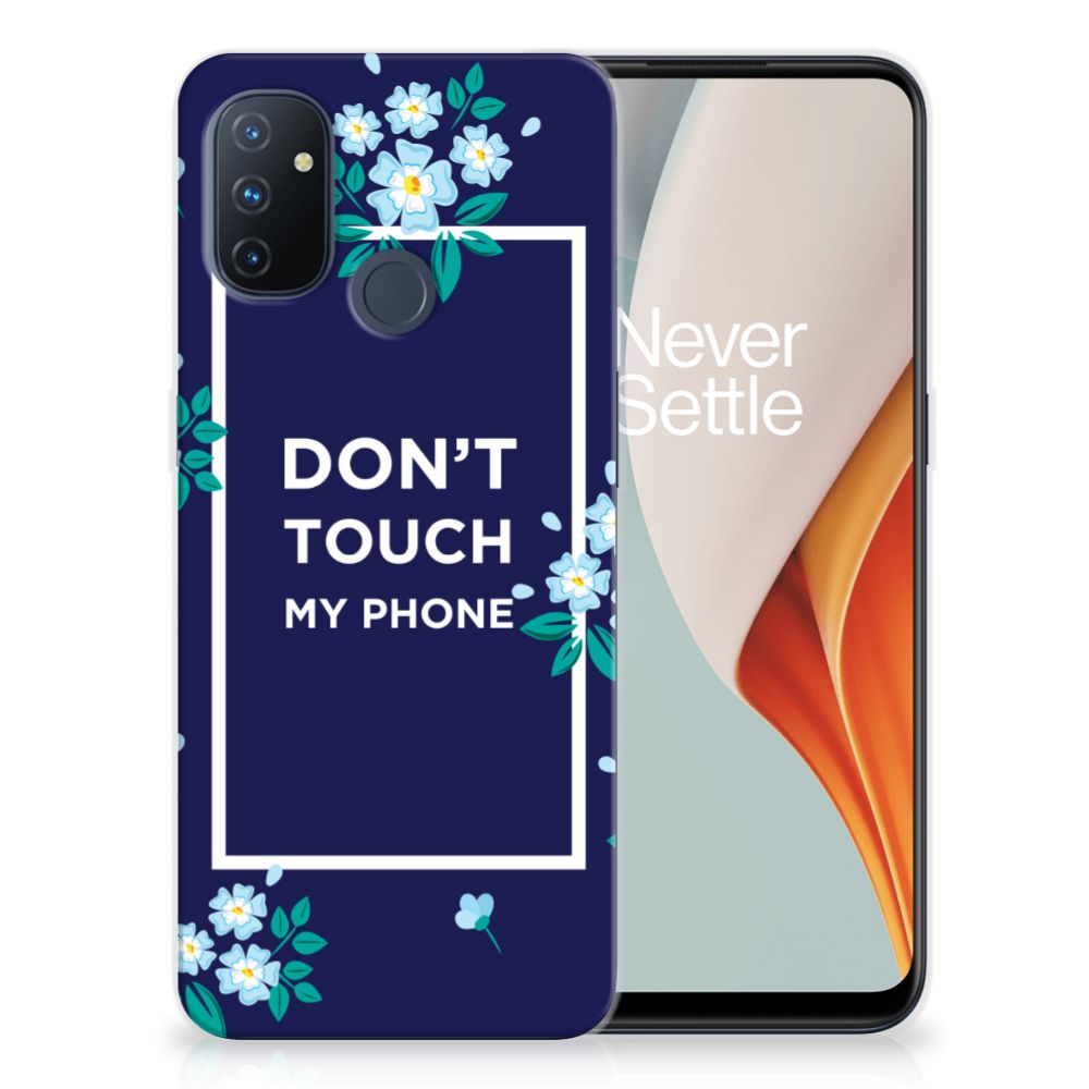 OnePlus Nord N100 Silicone-hoesje Flowers Blue DTMP