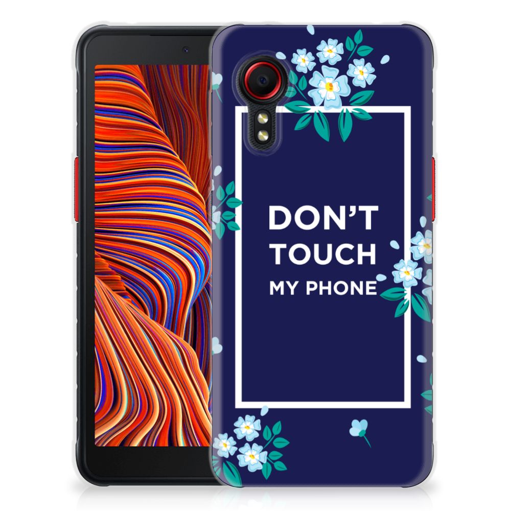 Samsung Galaxy Xcover 5 Silicone-hoesje Flowers Blue DTMP