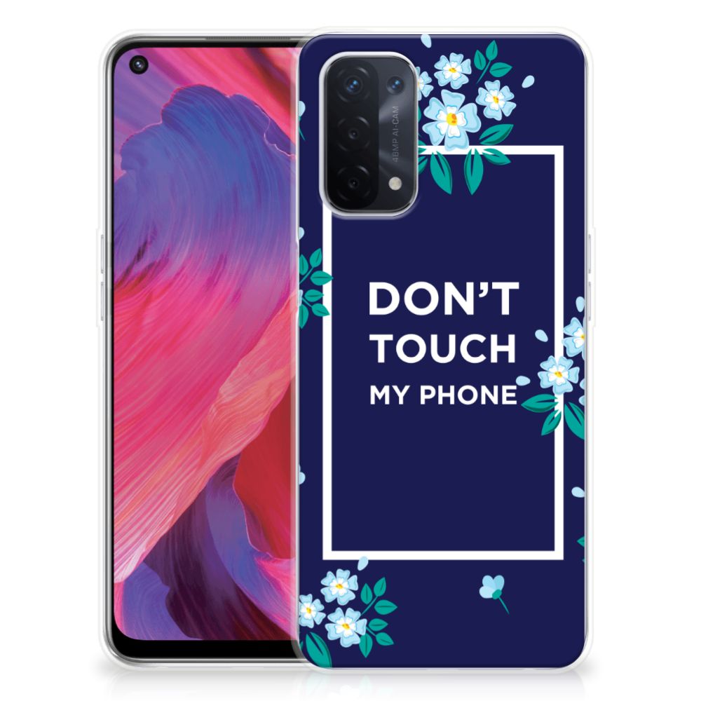 OPPO A93 5G Silicone-hoesje Flowers Blue DTMP
