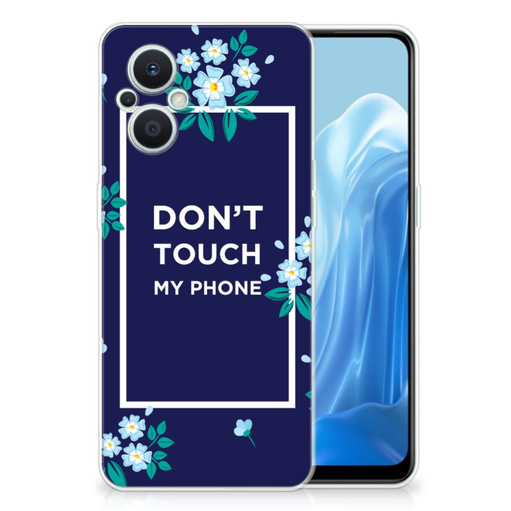 OPPO Reno8 Lite Silicone-hoesje Flowers Blue DTMP