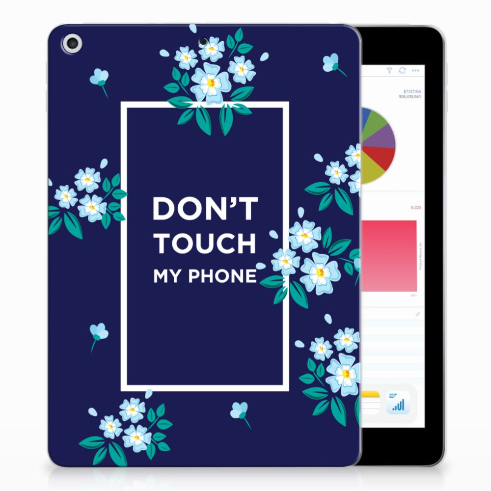 Apple iPad 9.7 2018 | 2017 Tablethoesje Flowers Blue DTMP