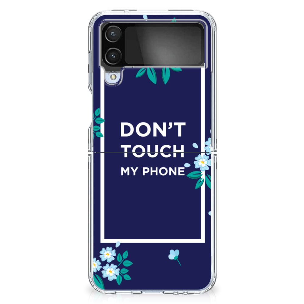 Samsung Galaxy Z Flip 4 Silicone-hoesje Flowers Blue DTMP