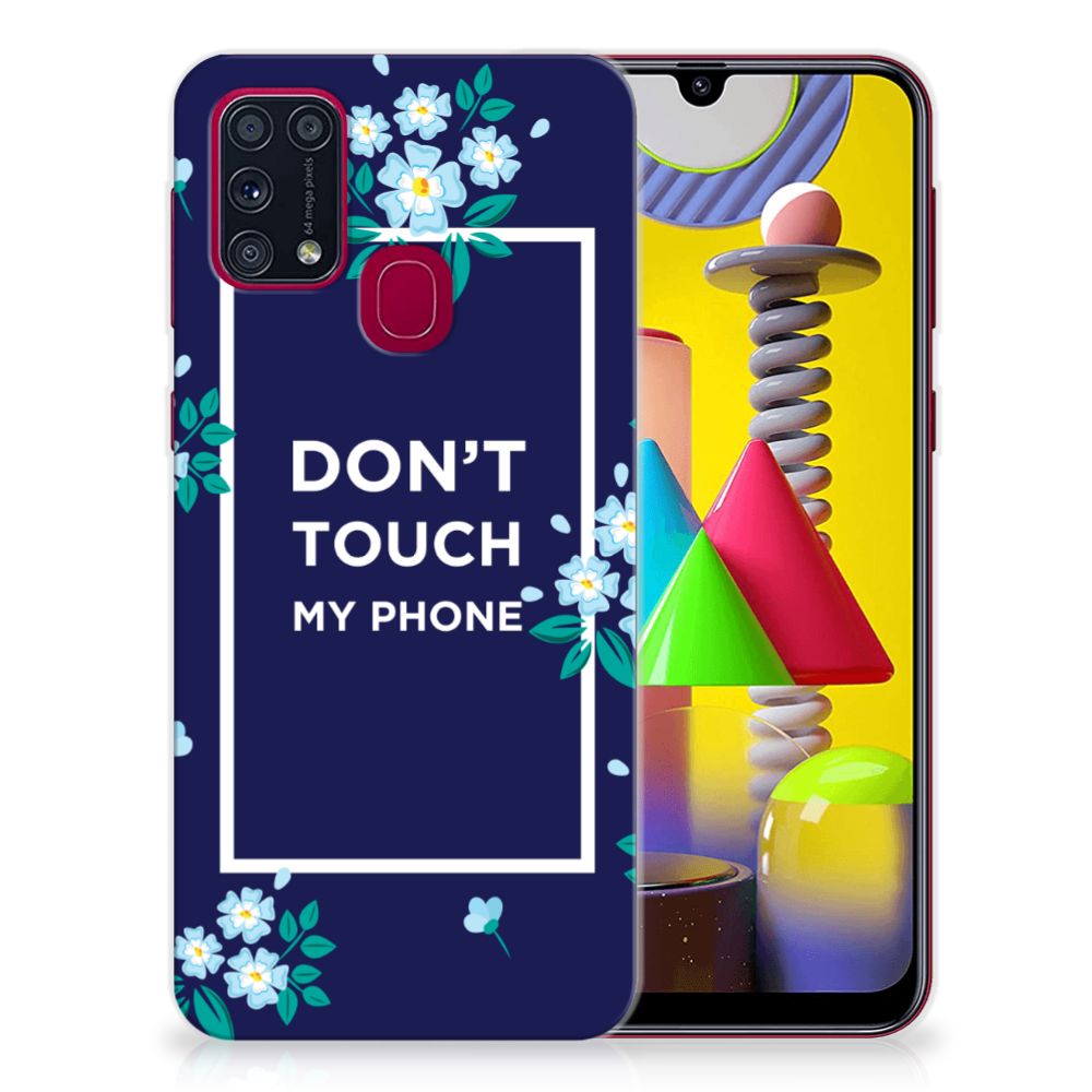 Samsung Galaxy M31 Silicone-hoesje Flowers Blue DTMP