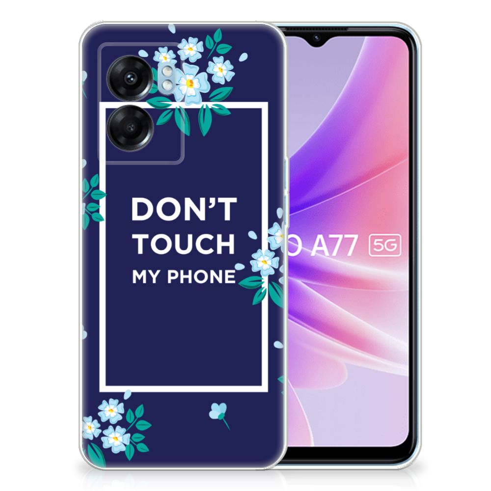 OPPO A77 | A57 5G Silicone-hoesje Flowers Blue DTMP