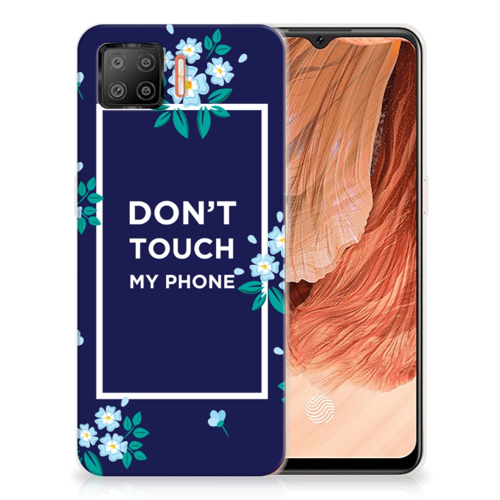 OPPO A73 4G Silicone-hoesje Flowers Blue DTMP