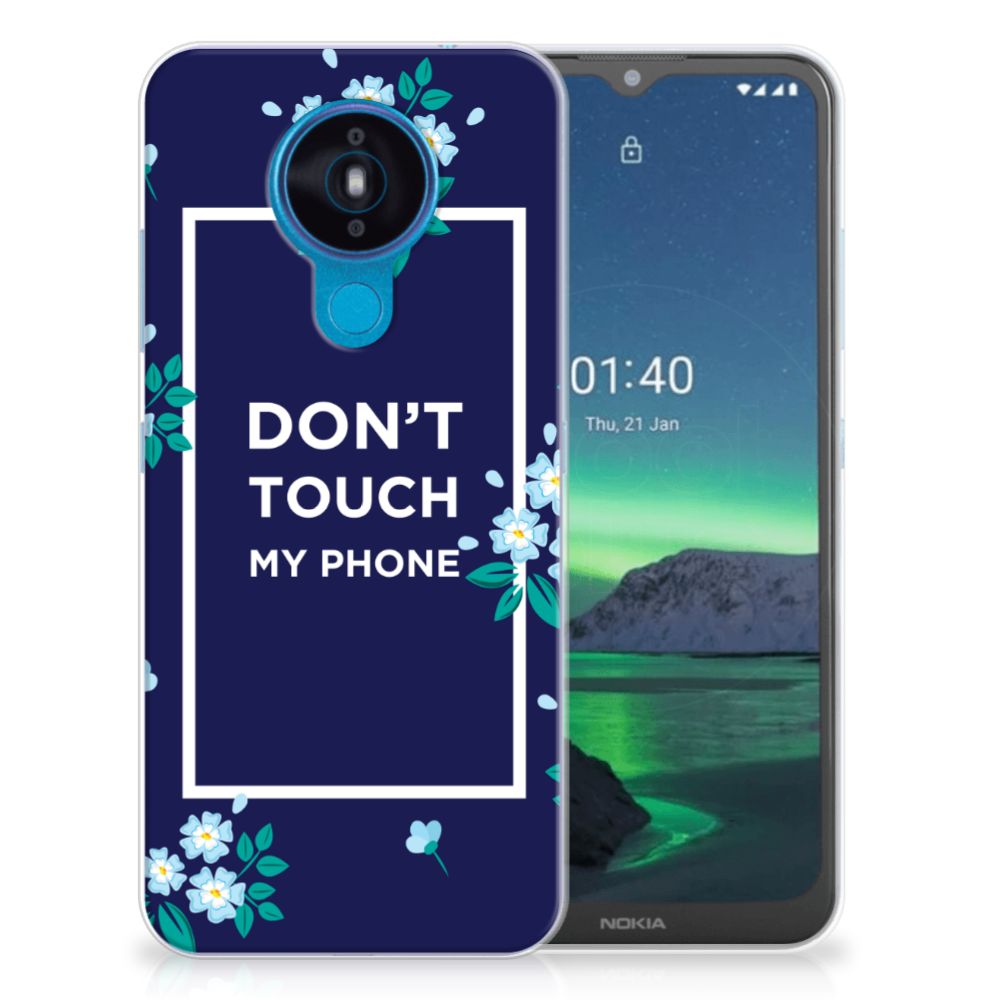 Nokia 1.4 Silicone-hoesje Flowers Blue DTMP