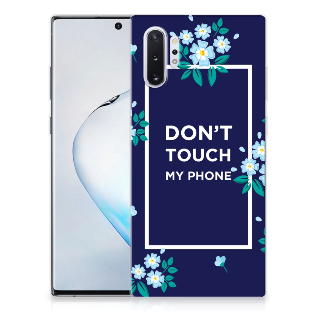 Samsung Galaxy Note 10 Plus Silicone-hoesje Flowers Blue DTMP