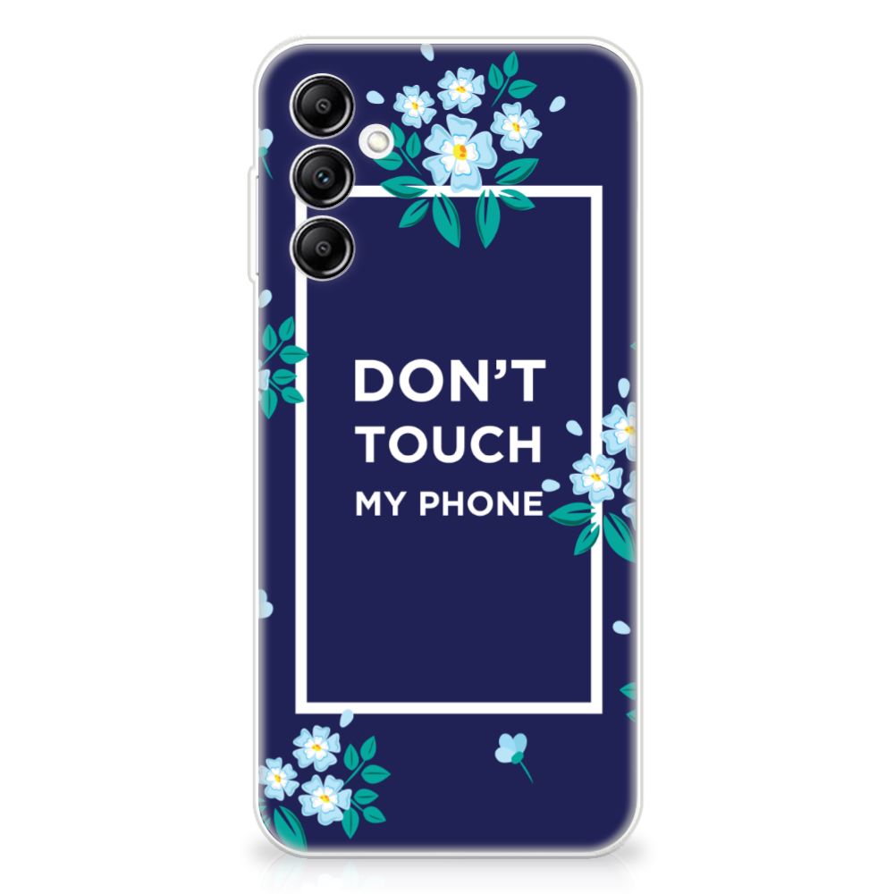 Samsung Galaxy A14 5G Silicone-hoesje Flowers Blue DTMP