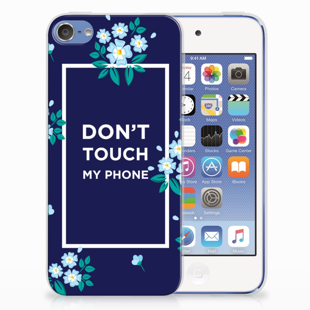 Apple iPod Touch 5 | 6 Silicone-hoesje Flowers Blue DTMP