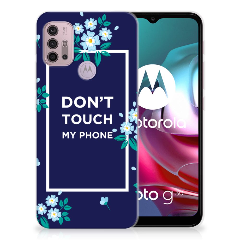 Motorola Moto G30 | G10 Silicone-hoesje Flowers Blue DTMP