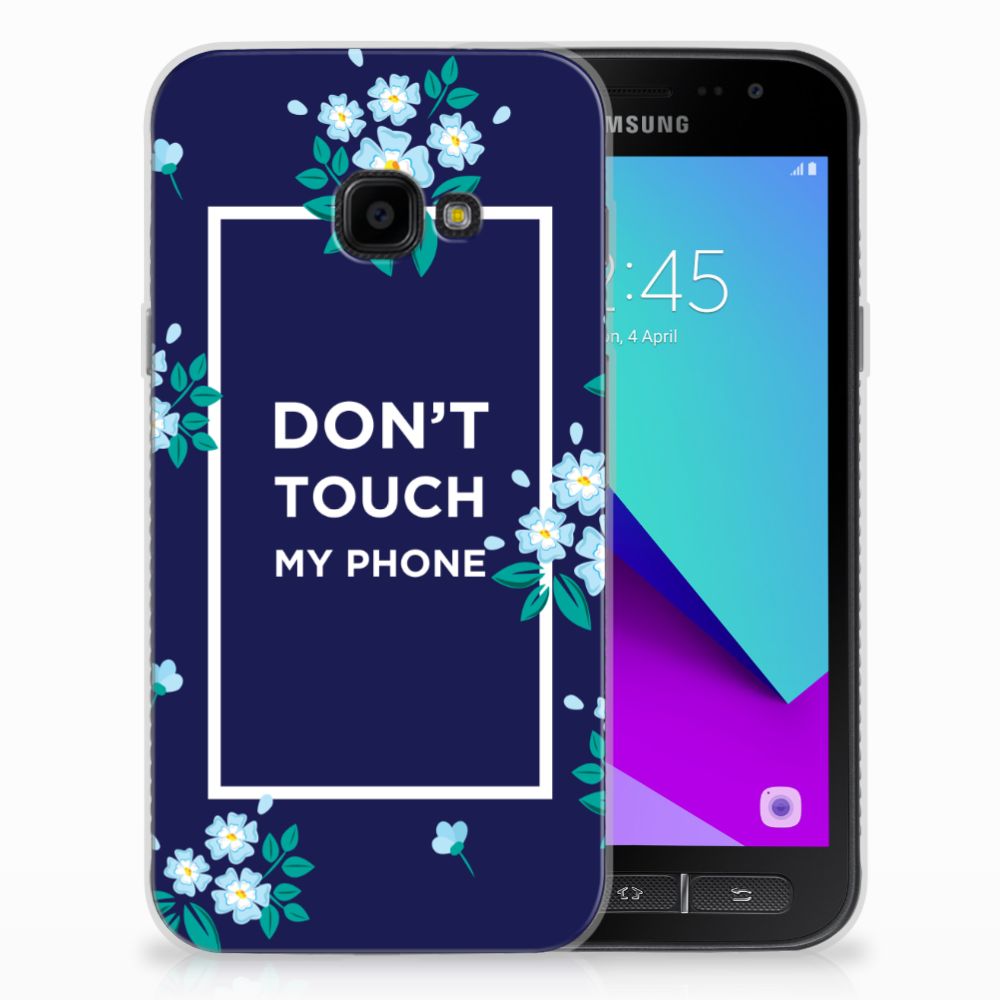 Samsung Galaxy Xcover 4 TPU Hoesje Flowers Blue DTMP