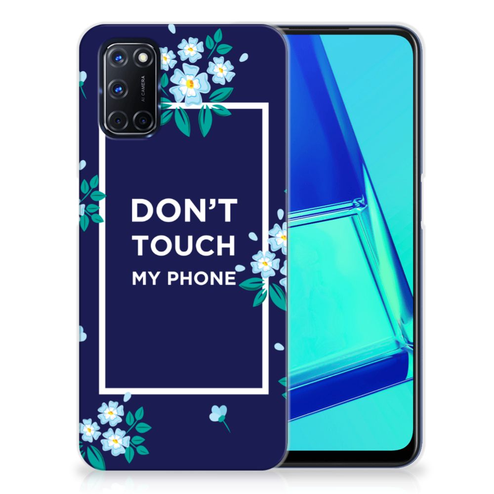 OPPO A52 | A72 Silicone-hoesje Flowers Blue DTMP