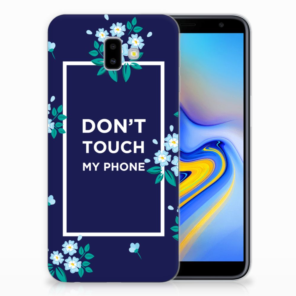 Samsung Galaxy J6 Plus (2018) Silicone-hoesje Flowers Blue DTMP