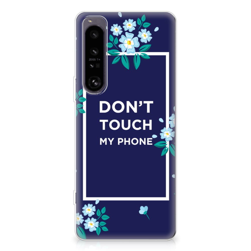 Sony Xperia 1 IV Silicone-hoesje Flowers Blue DTMP