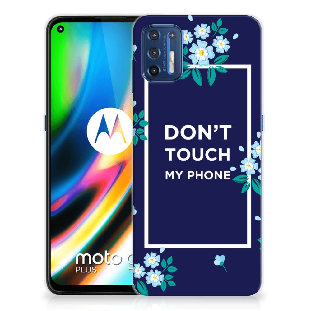 Motorola Moto G9 Plus Silicone-hoesje Flowers Blue DTMP