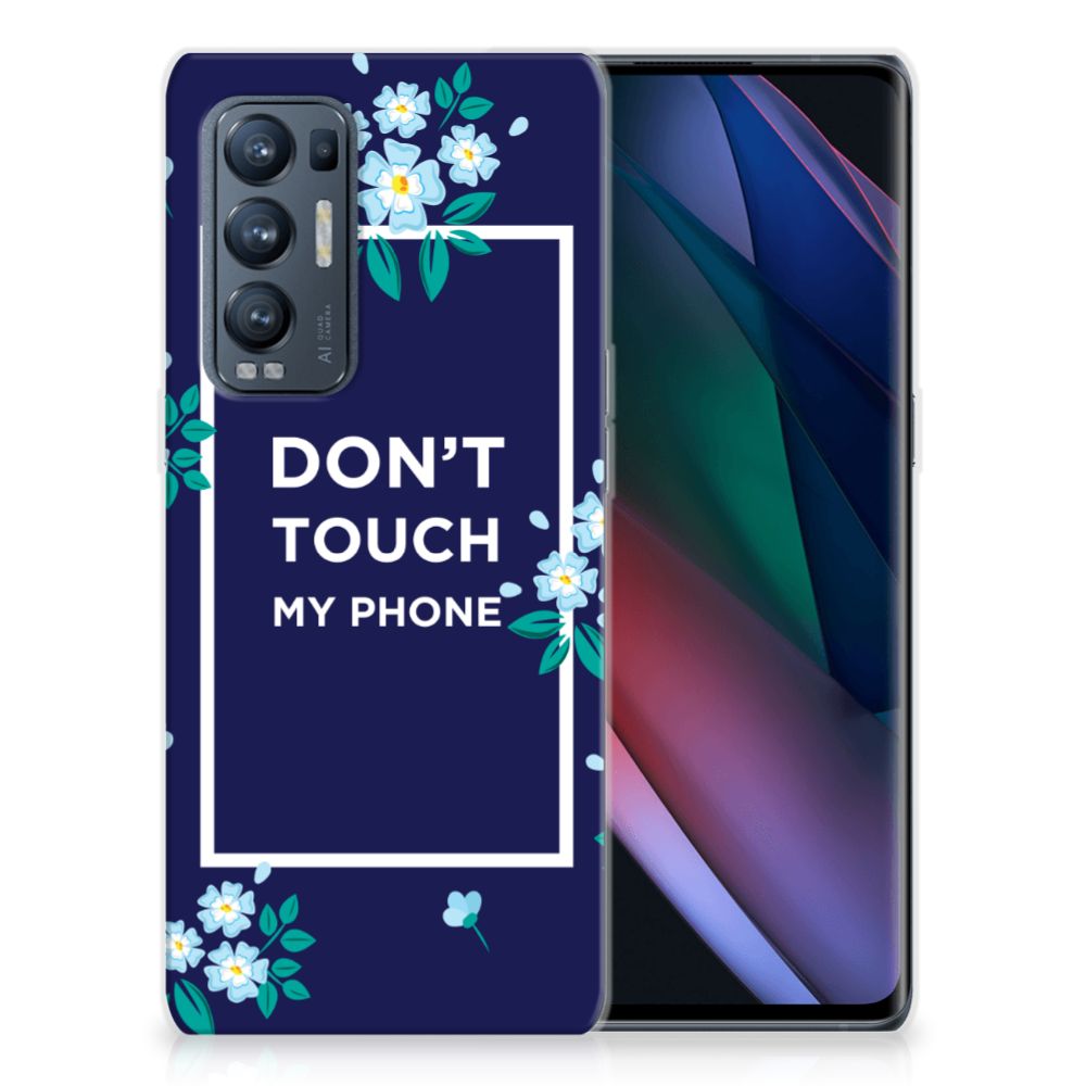 OPPO Find X3 Neo Silicone-hoesje Flowers Blue DTMP