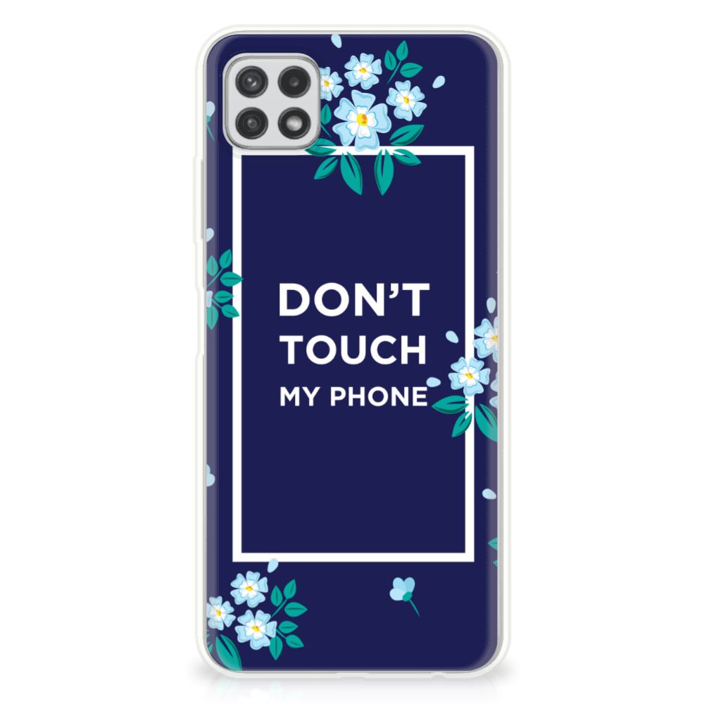 Samsung Galaxy A22 5G Silicone-hoesje Flowers Blue DTMP