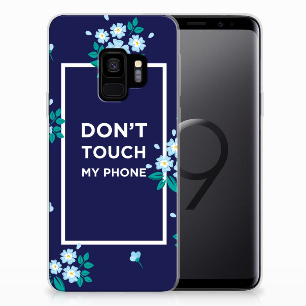 Samsung Galaxy S9 TPU Hoesje Flowers Blue DTMP