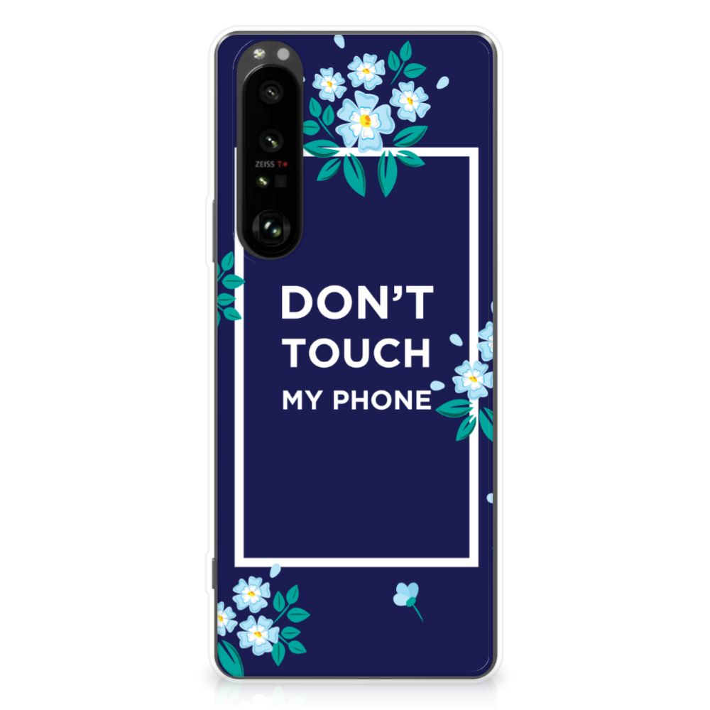 Sony Xperia 1 III Silicone-hoesje Flowers Blue DTMP
