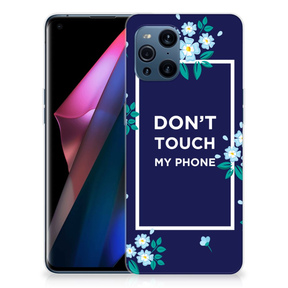 OPPO Find X3 | X3 Pro Silicone-hoesje Flowers Blue DTMP