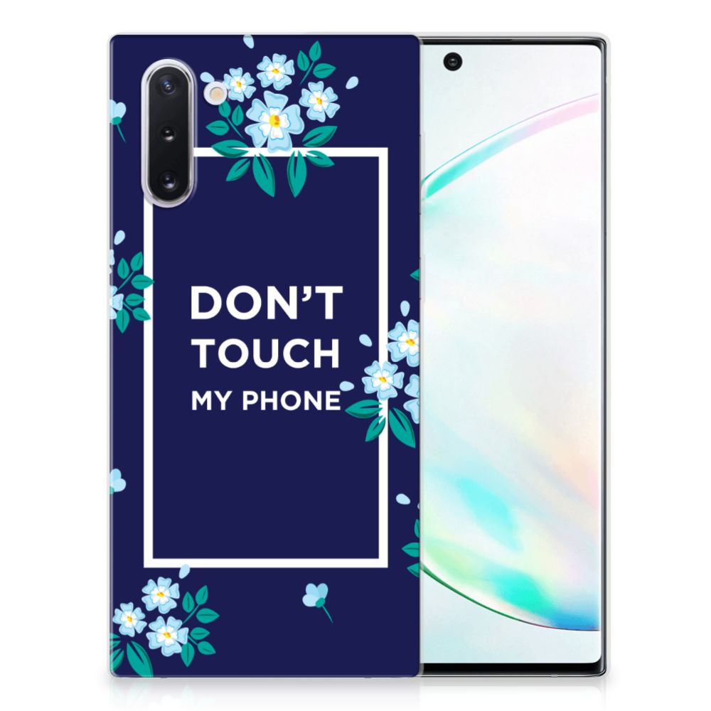 Samsung Galaxy Note 10 Silicone-hoesje Flowers Blue DTMP