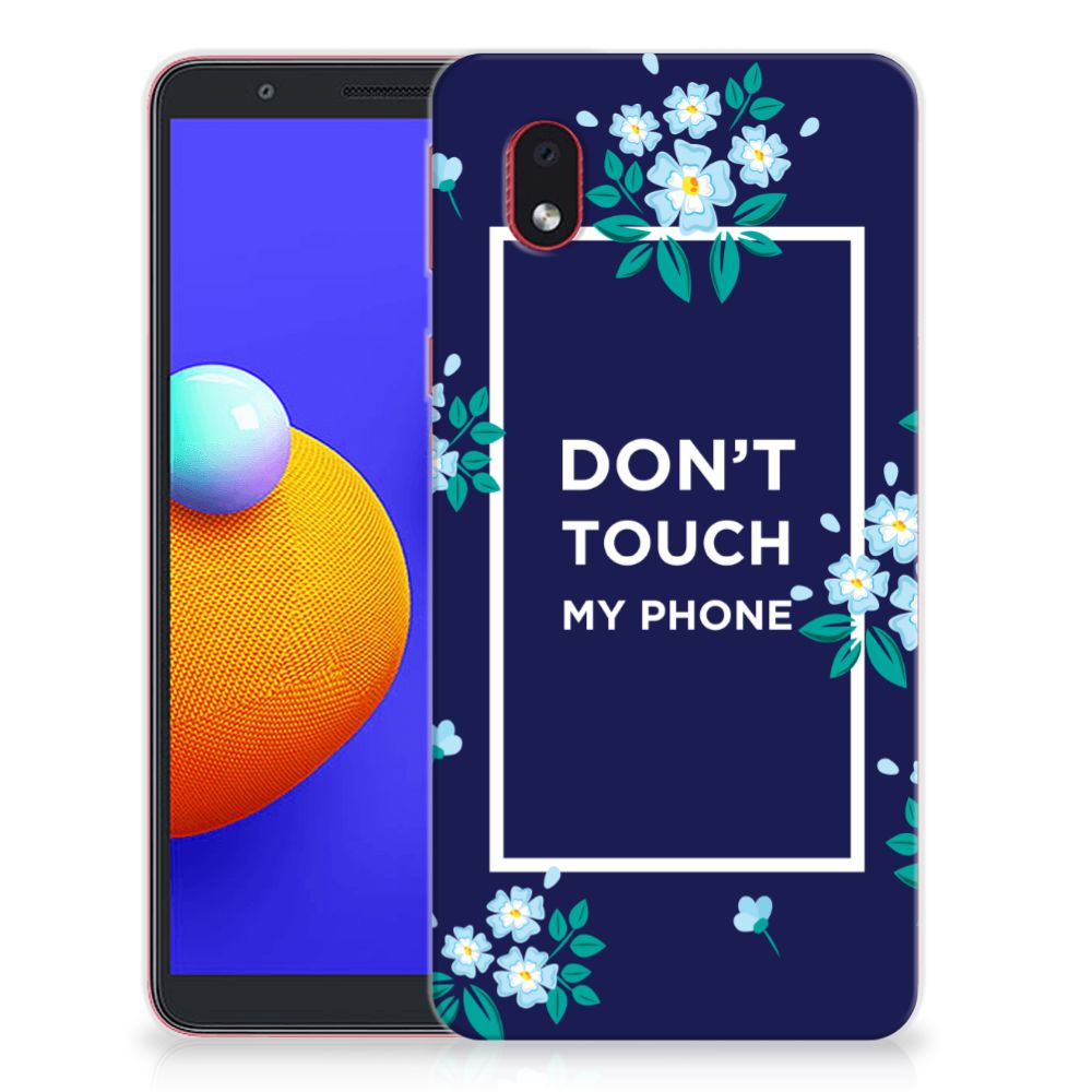 Samsung Galaxy A01 Core Silicone-hoesje Flowers Blue DTMP