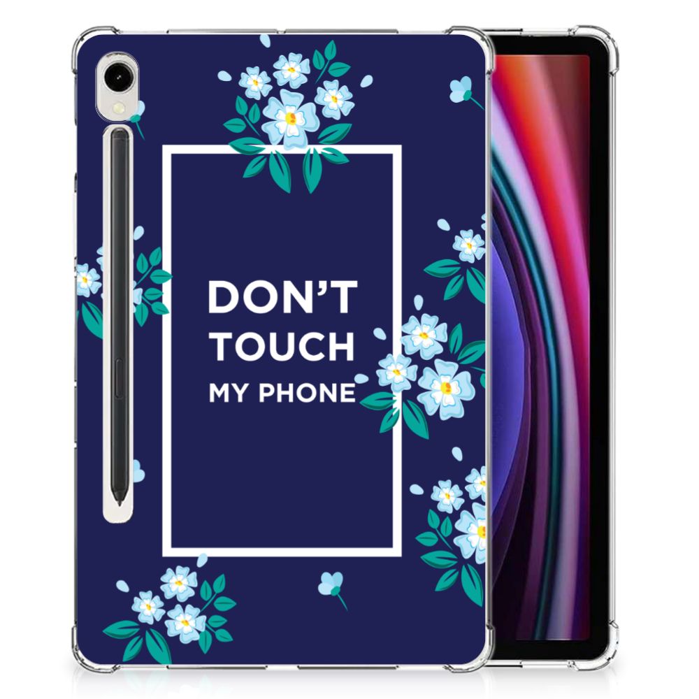Samsung Galaxy Tab S9 Print Case Flowers Blue DTMP
