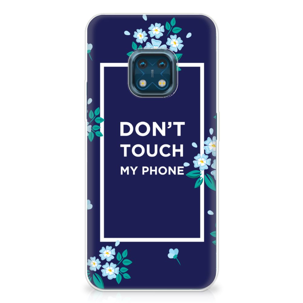 Nokia XR20 Silicone-hoesje Flowers Blue DTMP