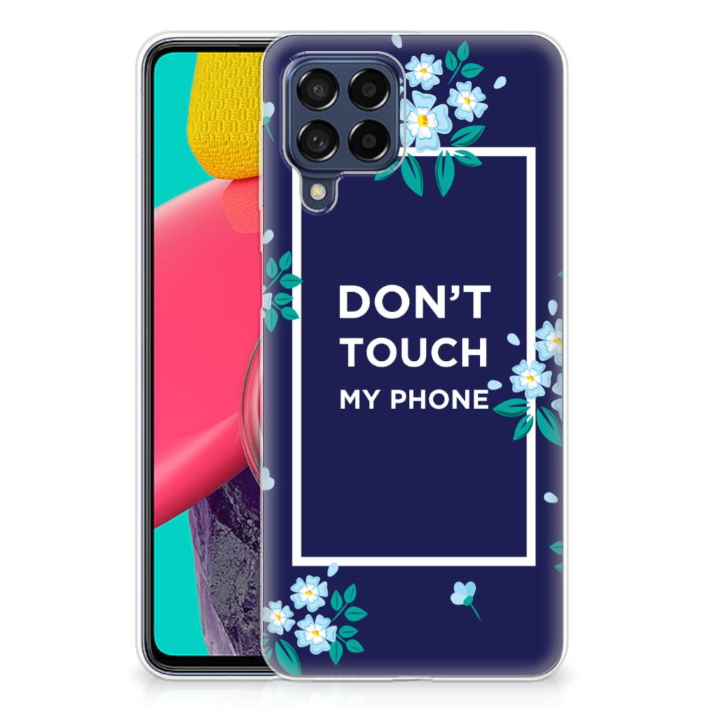 Samsung Galaxy M53 Silicone-hoesje Flowers Blue DTMP