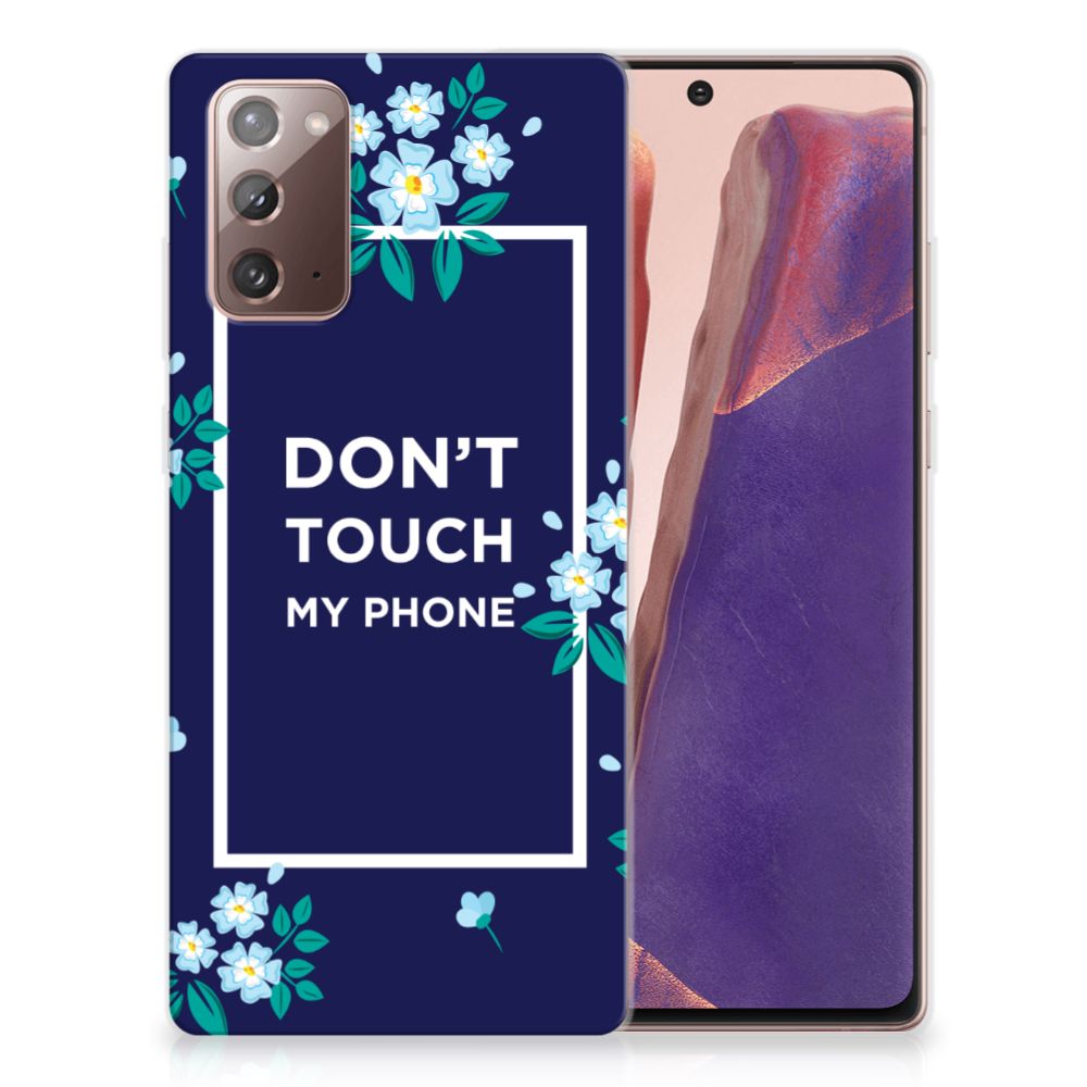 Samsung Note 20 Silicone-hoesje Flowers Blue DTMP