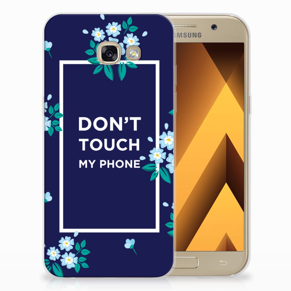Samsung Galaxy A5 2017 Silicone-hoesje Flowers Blue DTMP