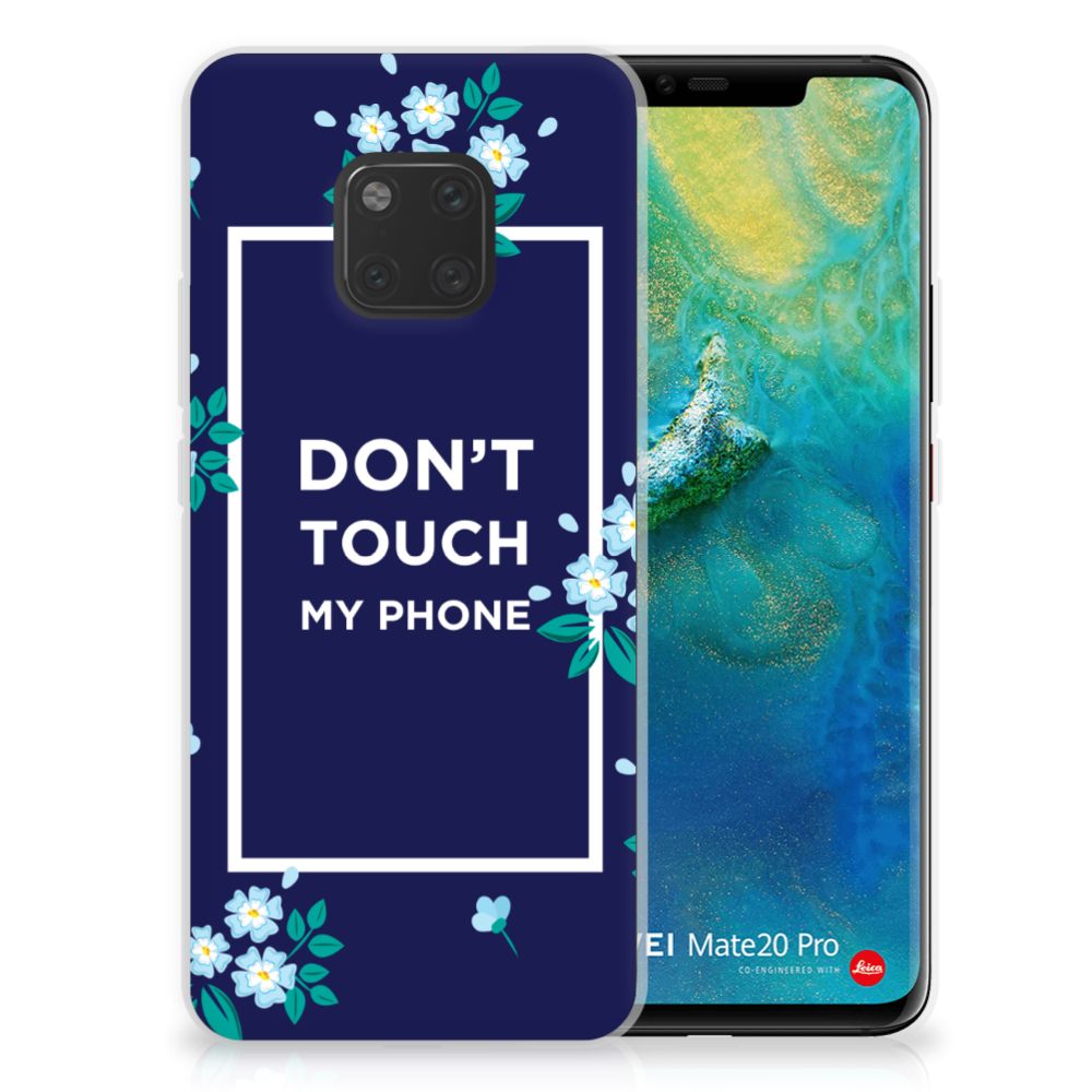 Huawei Mate 20 Pro Silicone-hoesje Flowers Blue DTMP
