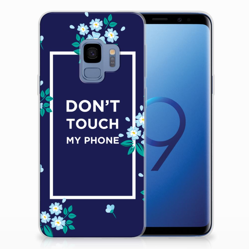 Samsung Galaxy S9 Silicone-hoesje Flowers Blue DTMP