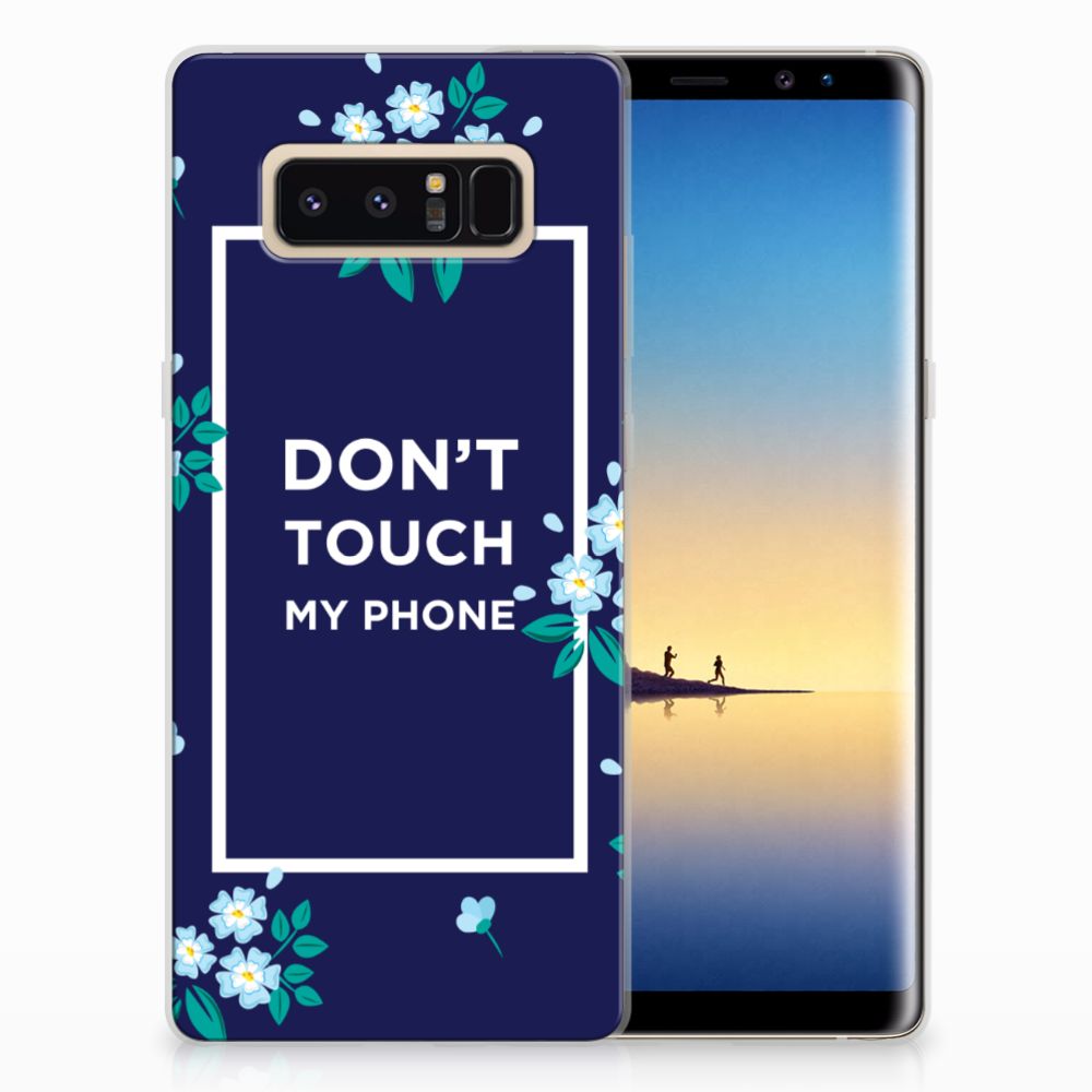 Samsung Galaxy Note 8 Silicone-hoesje Flowers Blue DTMP