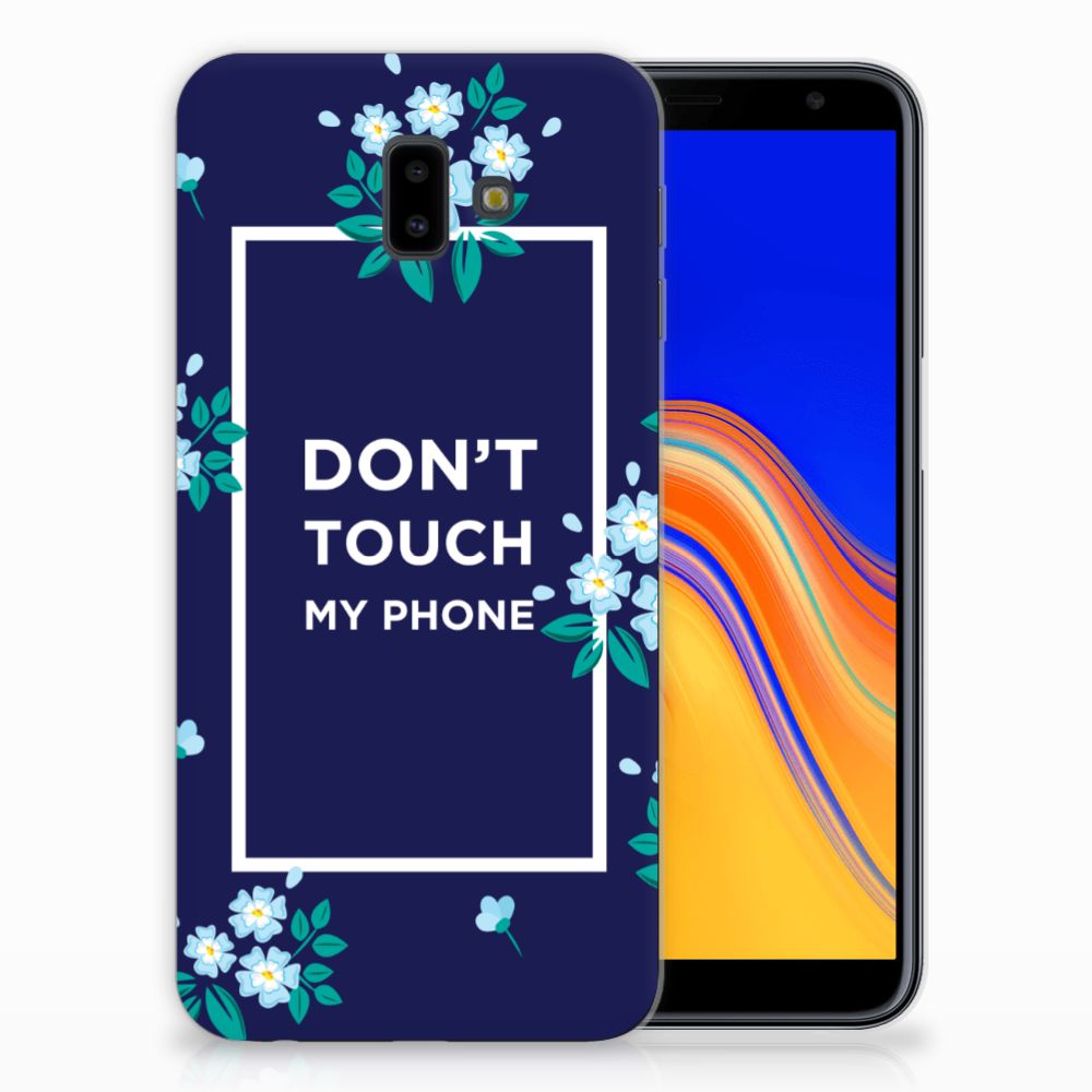 Samsung Galaxy J6 Plus (2018) Silicone-hoesje Flowers Blue DTMP
