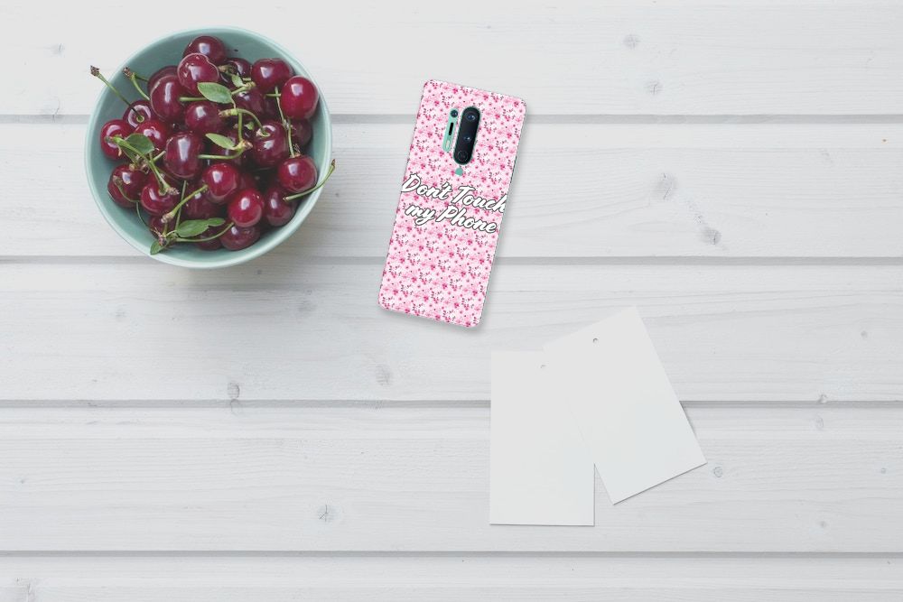 OnePlus 8 Pro Silicone-hoesje Flowers Pink DTMP