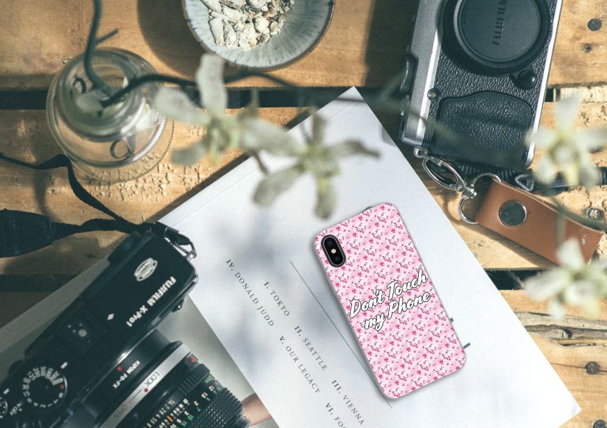 Apple iPhone X | Xs Silicone-hoesje Flowers Pink DTMP