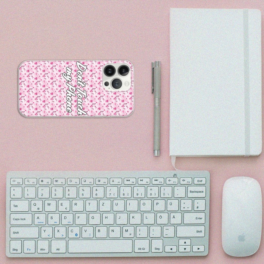 iPhone 13 Pro Max Silicone-hoesje Flowers Pink DTMP