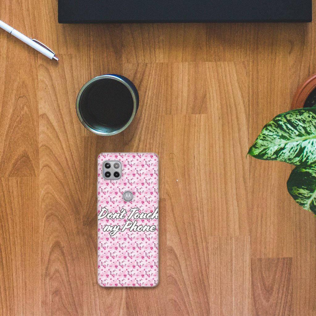 Motorola Moto G 5G Silicone-hoesje Flowers Pink DTMP
