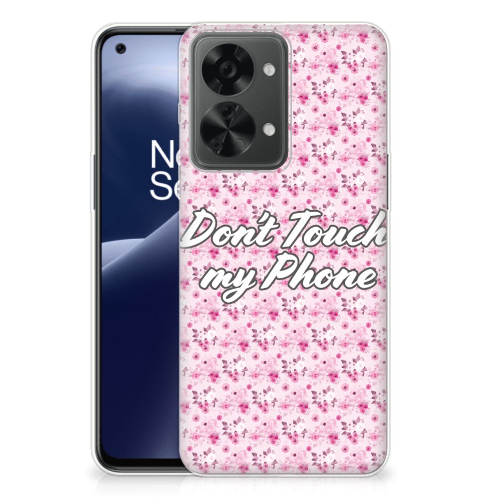 OnePlus Nord 2T Silicone-hoesje Flowers Pink DTMP