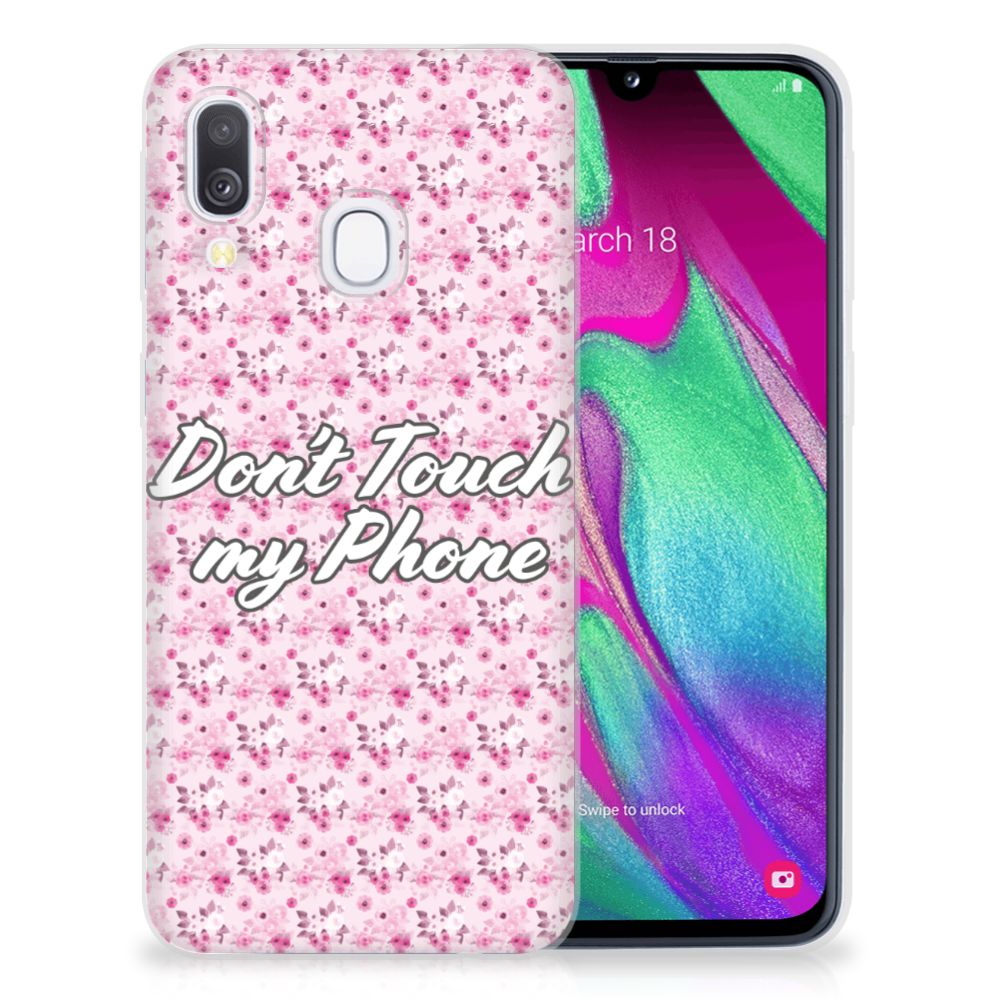 Samsung Galaxy A40 Silicone-hoesje Flowers Pink DTMP
