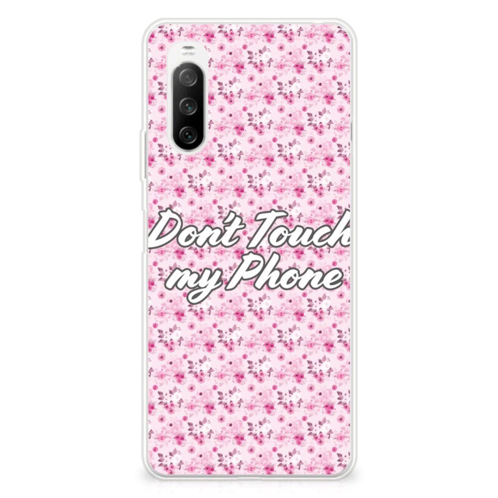 Sony Xperia 10 III Silicone-hoesje Flowers Pink DTMP