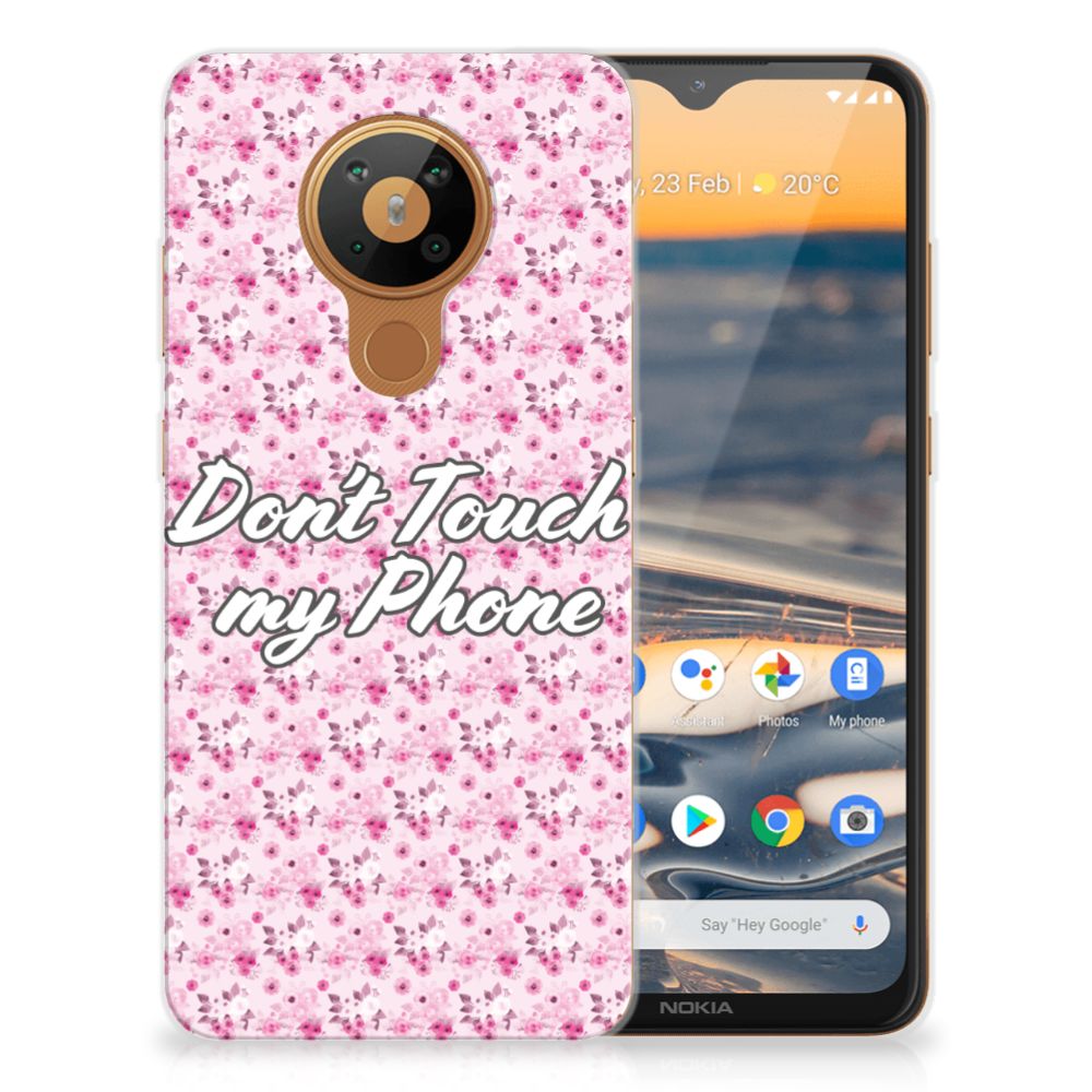 Nokia 5.3 Silicone-hoesje Flowers Pink DTMP