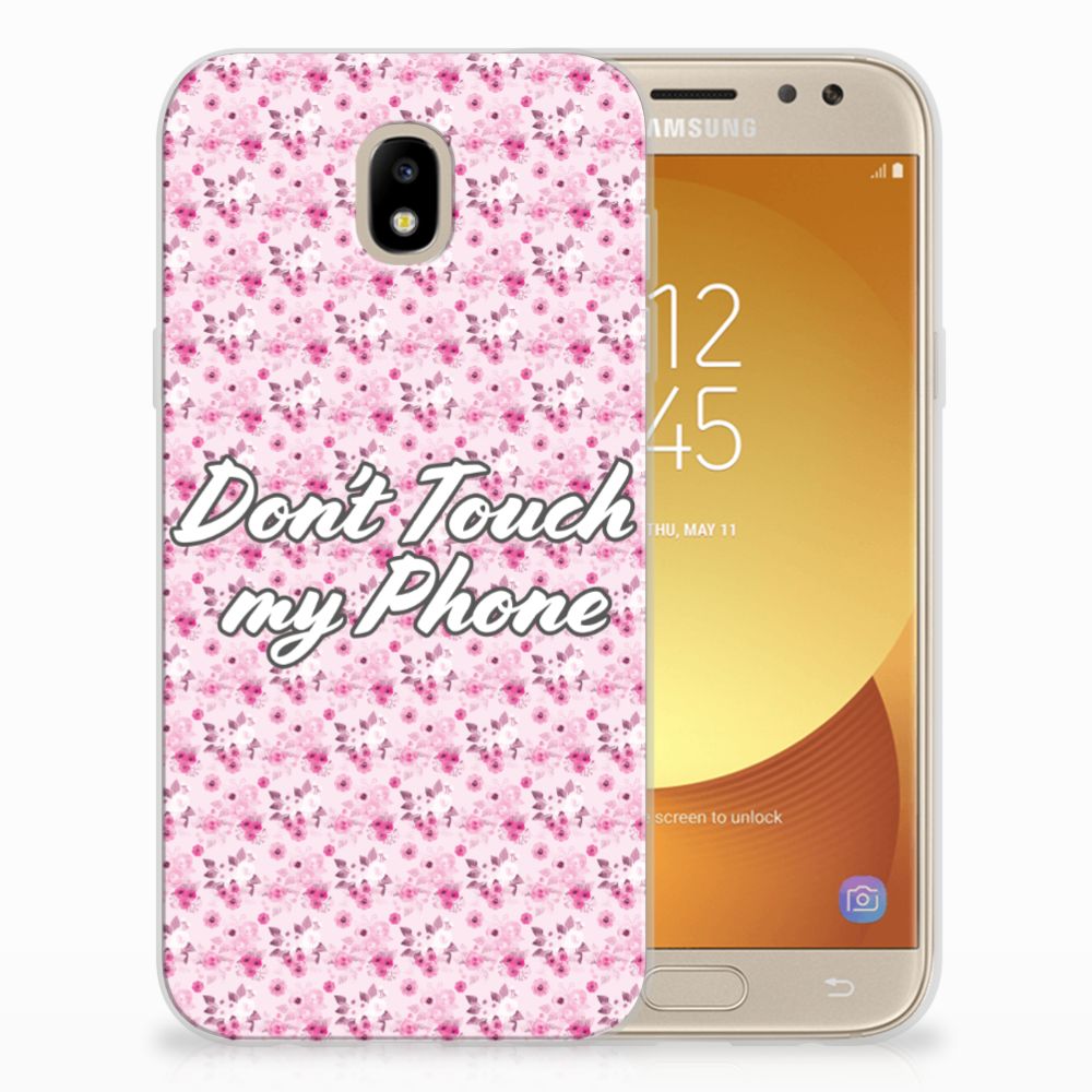 Samsung Galaxy J5 2017 Silicone-hoesje Flowers Pink DTMP